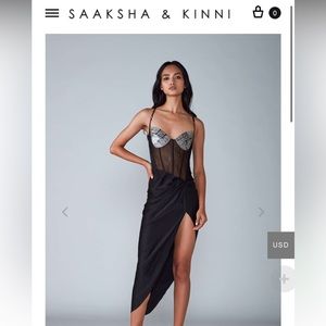 Saaksha & Kinni black corset dress
